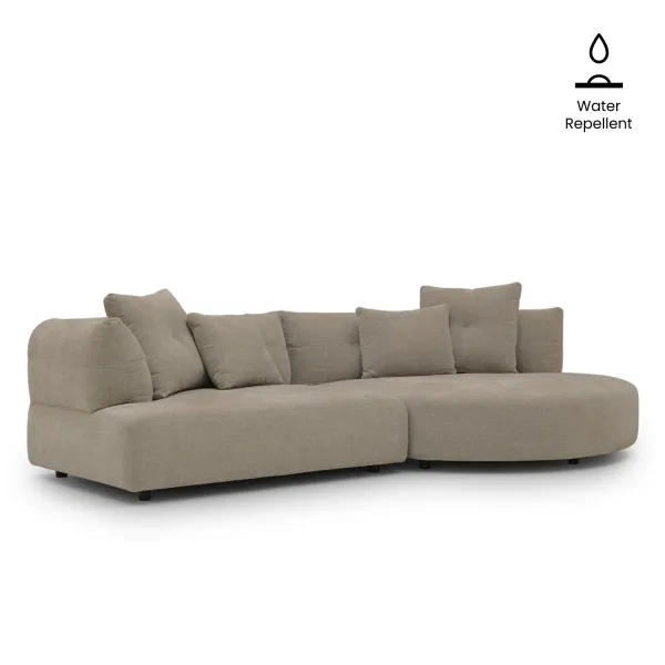Giselle Sand Brown Round Chaise Left Sectional Sofa