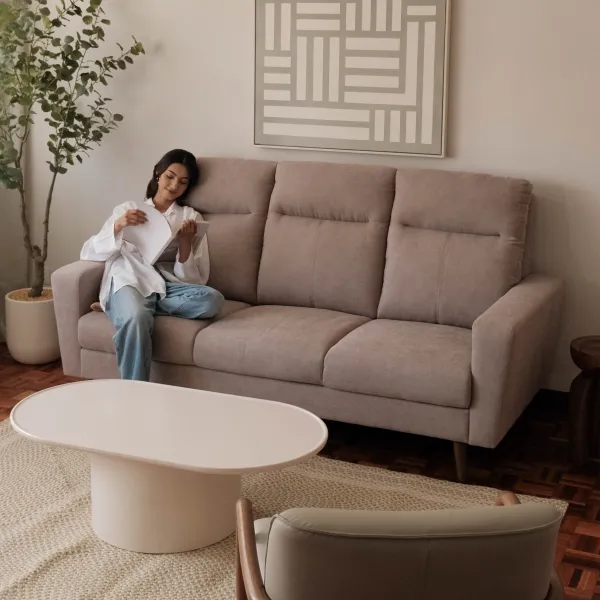 Riko Light Brown 3 Seater Sofa