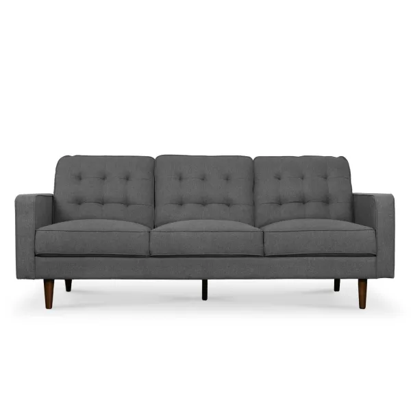 Jane Pebble Grey Mid-Century 3 Seater Sofa