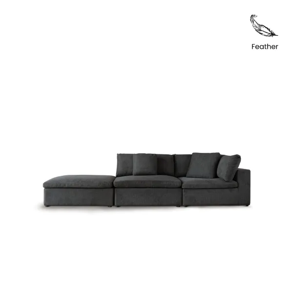 Patrice Luxe Arm Sofa with Ottoman