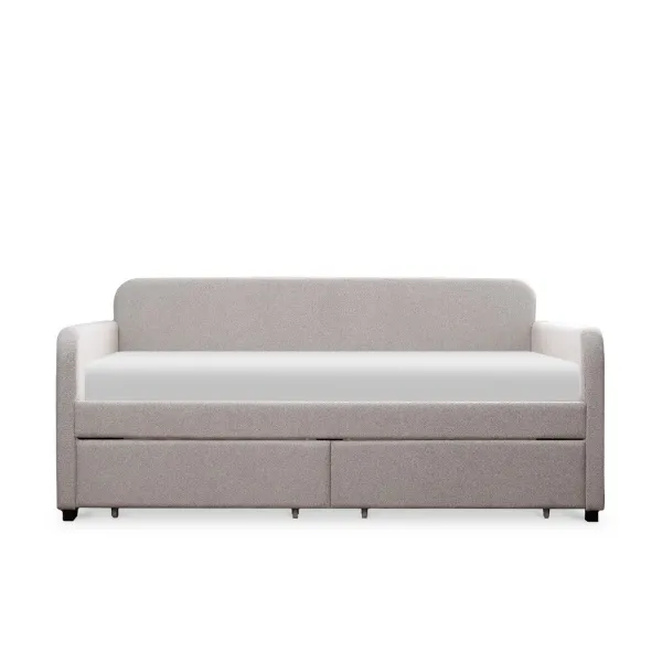 Jedda Mist Grey Single Daybed with 2 Drawers