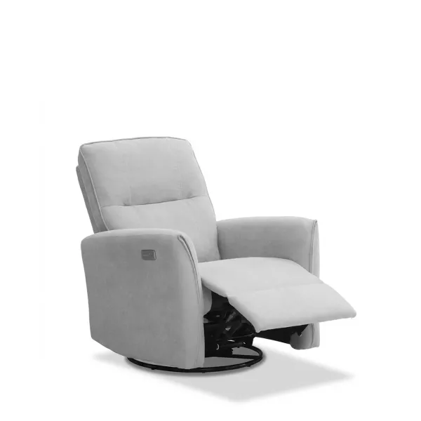 Louisa Pebble Grey Swivel Power Reclining Lounge Chair