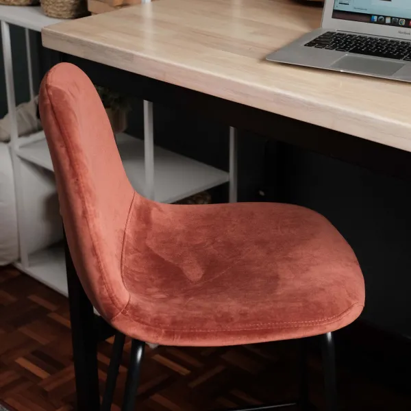 Sera Counter Stool Umber Brown Velvet