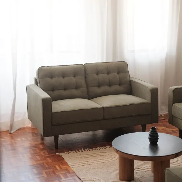 Jane Retro Green Mid-Century 2 Seater Sofa