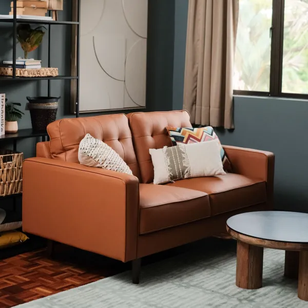 Jane Persimmon Mid-Century 2 Seater Sofa