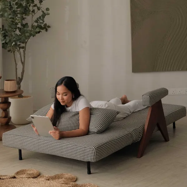Lola Houndstooth Sofa Bed
