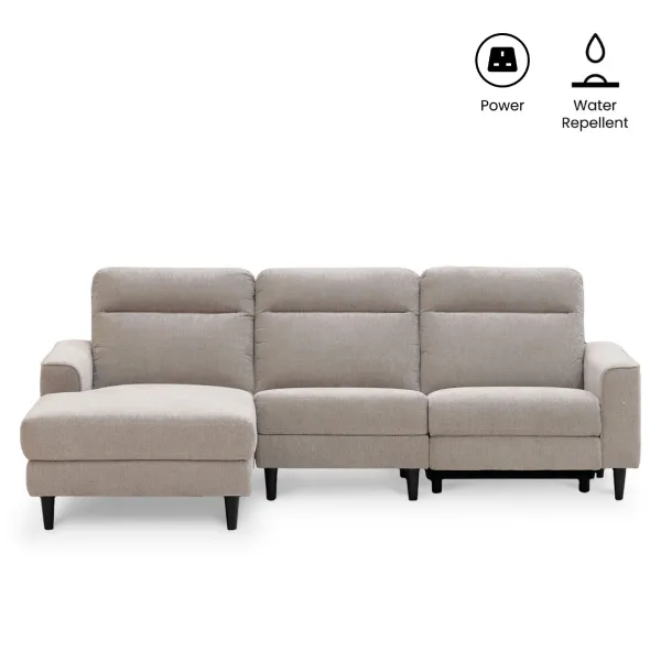 Linus Stone Grey Right Sectional Power Reclining Sofa