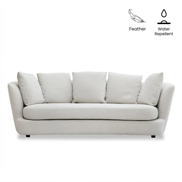 Hazel Chiffon Beige 3 Seater Sofa