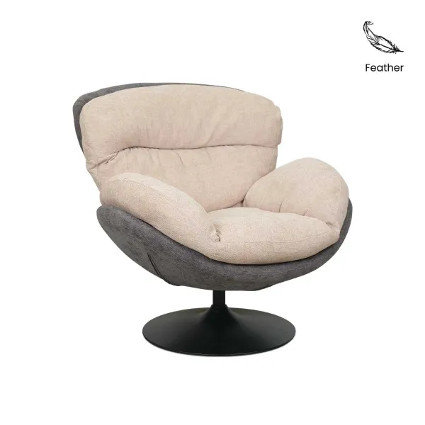 Kozy Oatmeal Swivel Lounge Chair