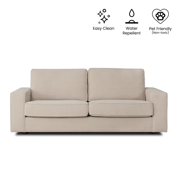 Klaus Light Beige 3 Seater Sofa