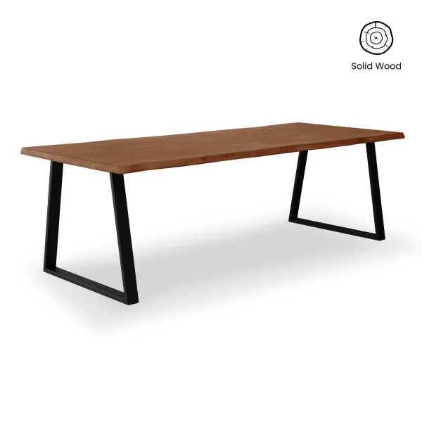 Fletcher Honey Oak Faux Live Edge Dining Table 240cm