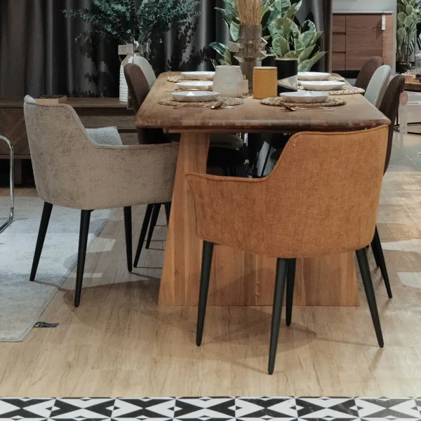 Emile Camel Brown Dining Arm Chair