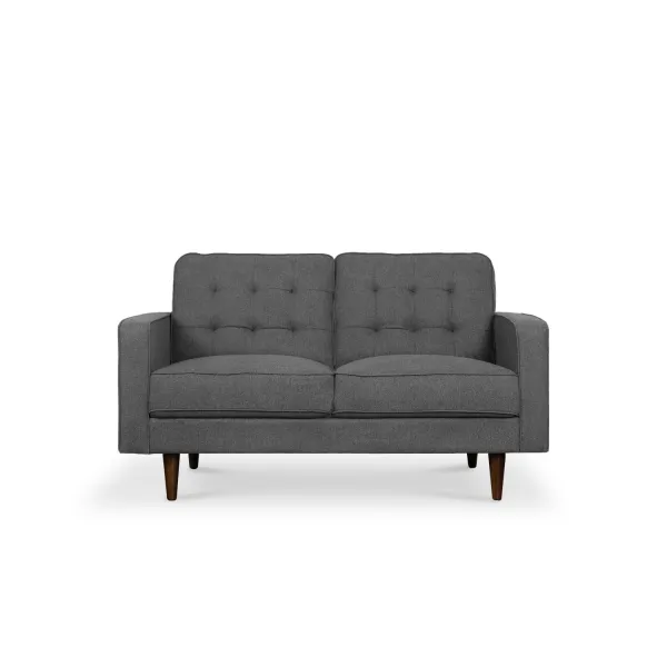 Jane Pebble Grey Mid-Century 2 Seater Sofa