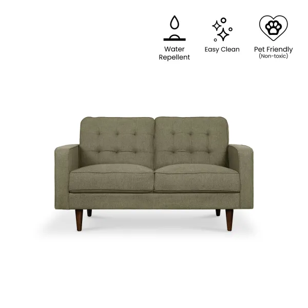Jane Retro Green Mid-Century 2 Seater Sofa