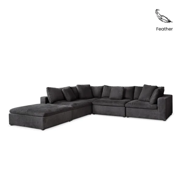 Patrice Luxe Extra Wide Sofa with Ottoman