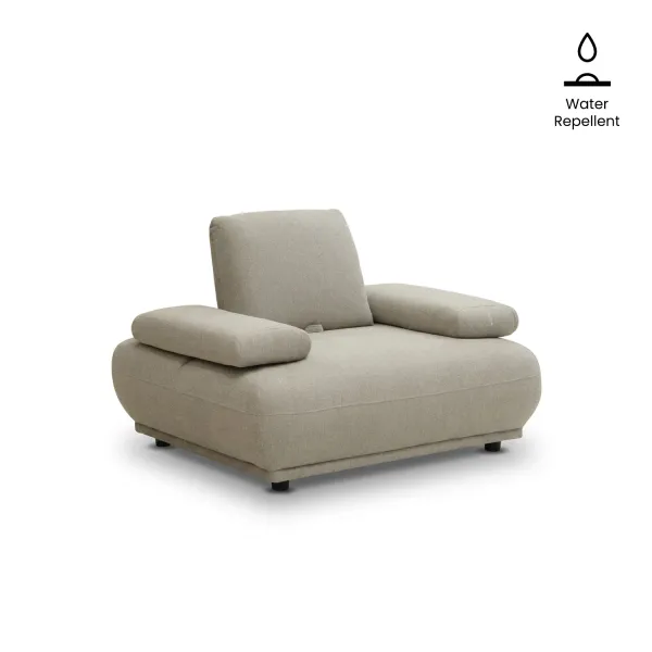 Valeria Sand Brown 1 Seater Sofa With Adjustable Back