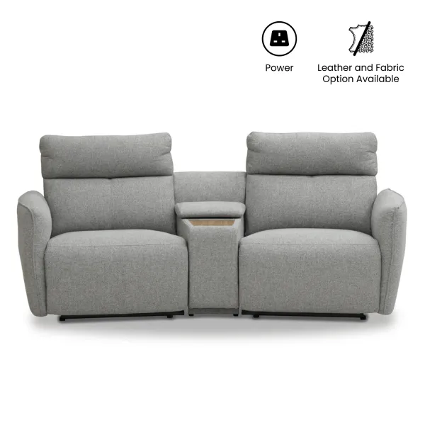 Camilla 2 Seater Double-Power Reclining Sofa with Trapezoid Console Table
