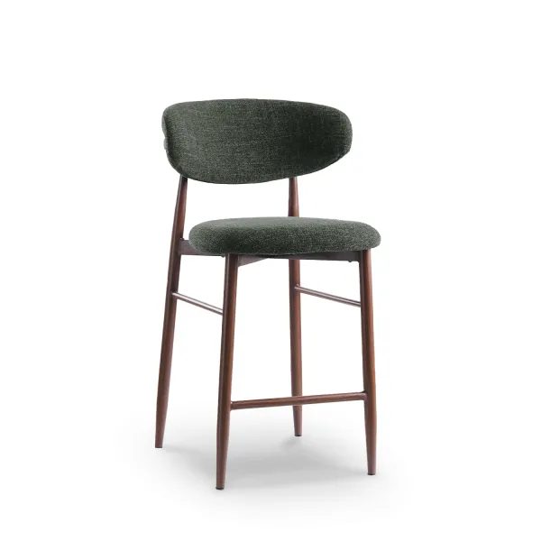 Bliss Walnut Counter Stool Forest Green