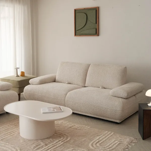 Valeria Vanilla 3 Seater Sofa With Adjustable Back
