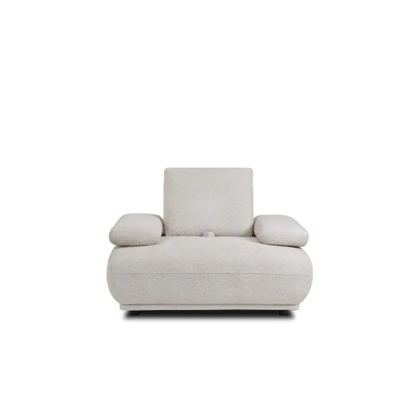 Valeria Vanilla 1 Seater Sofa With Adjustable Back