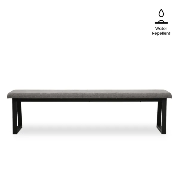 Troy Pebble Grey Bench 190cm