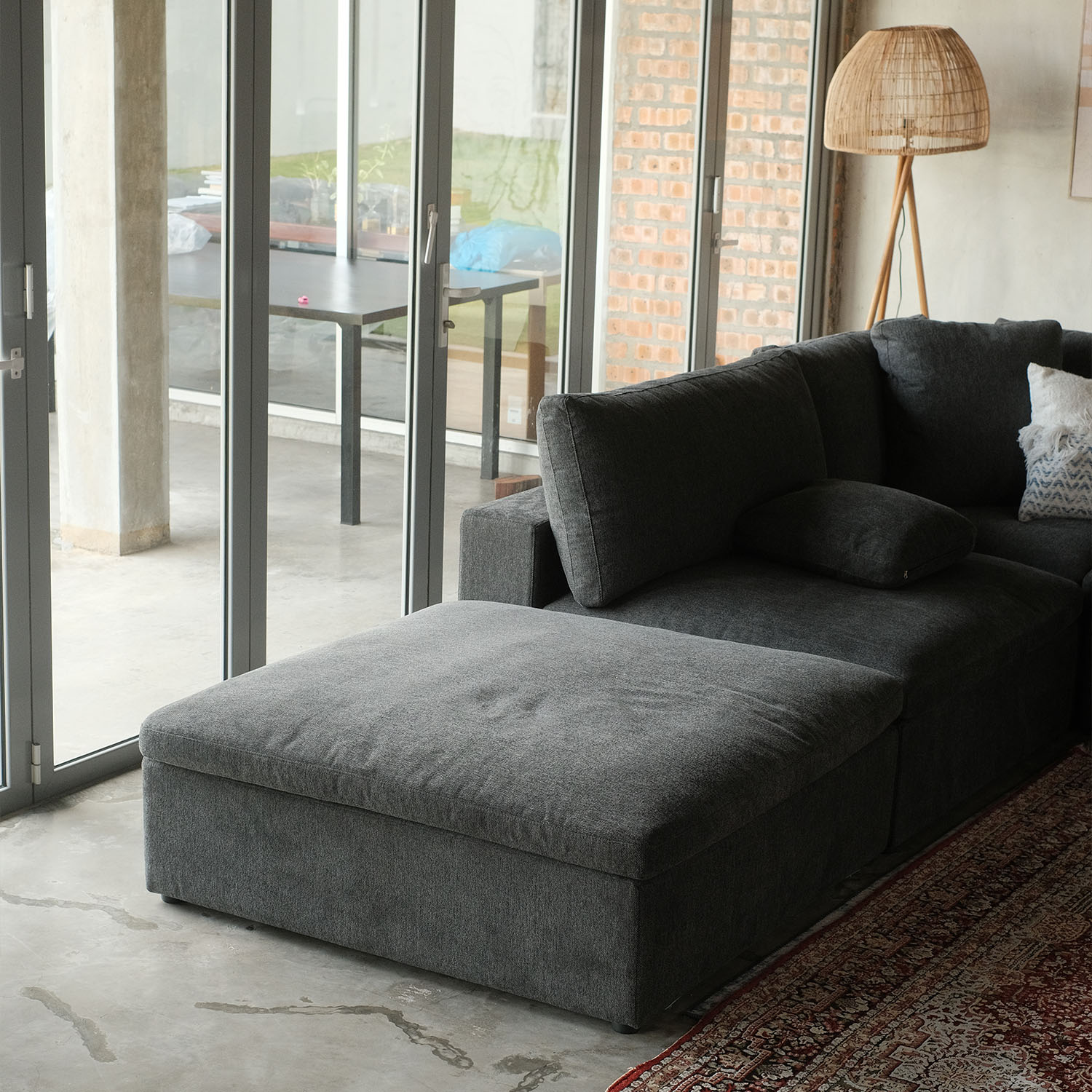 Patrice Luxe Extra Wide Sofa with Ottoman