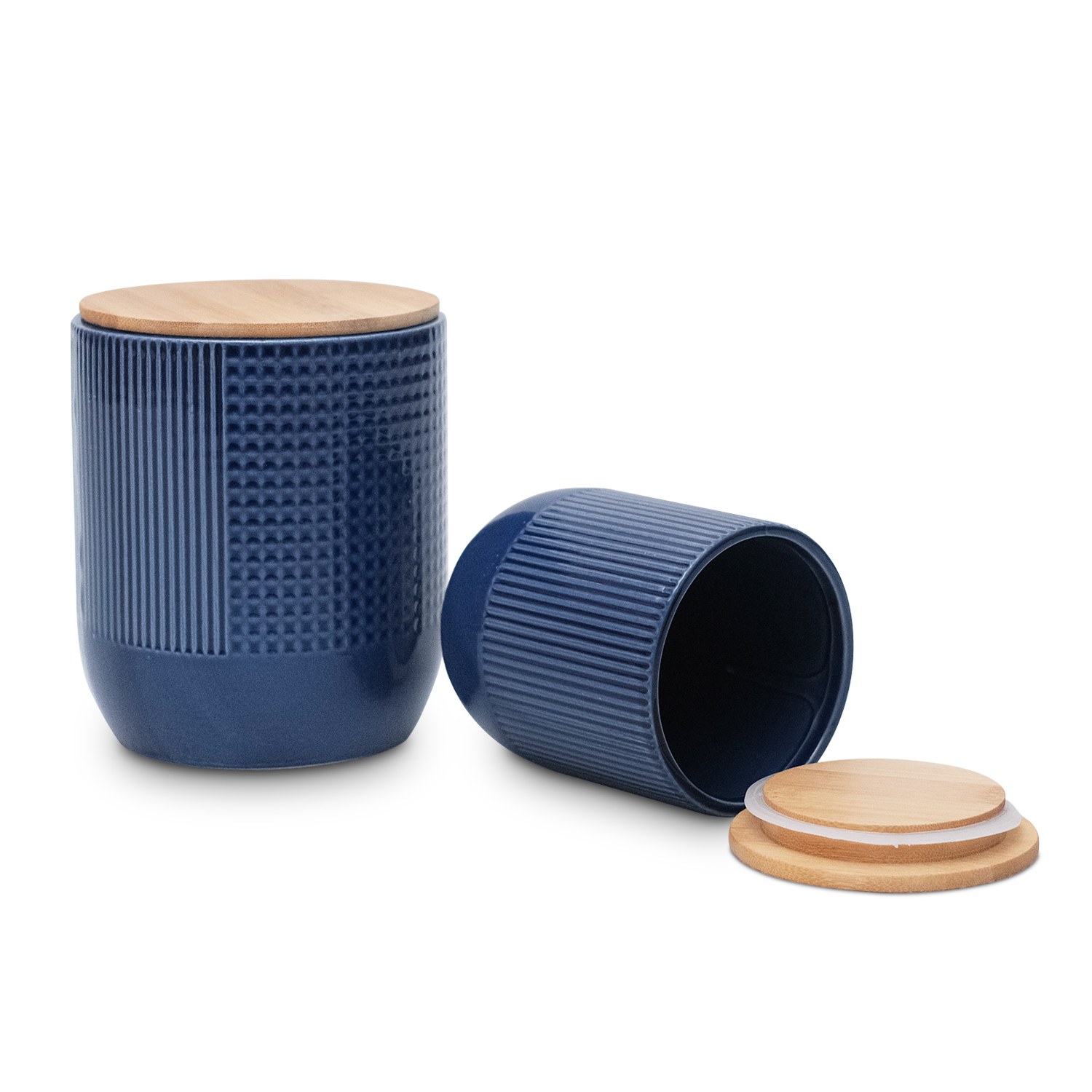 Lana Waffle Navy Small Canister