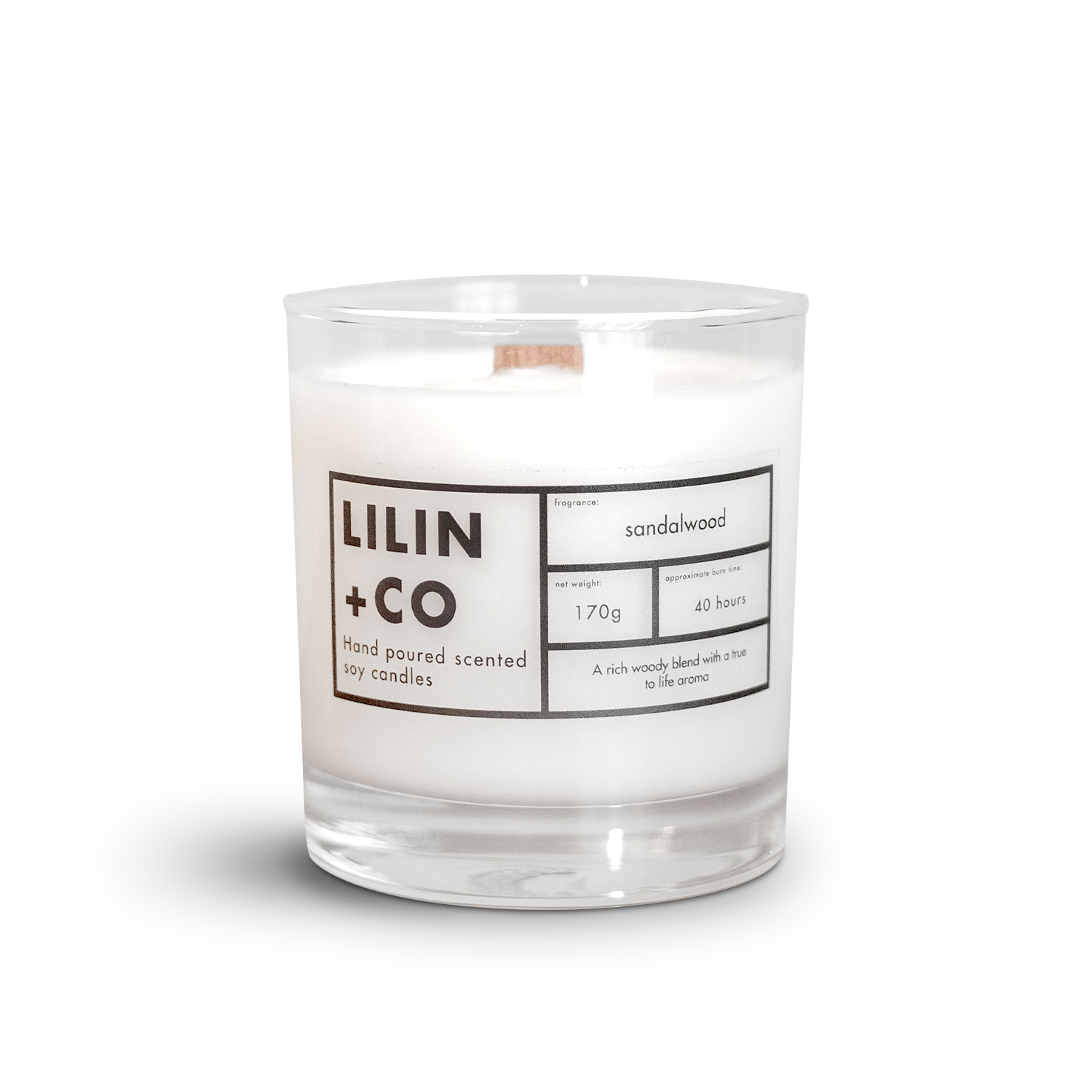 Lilin+Co Sandalwood Scented Candle