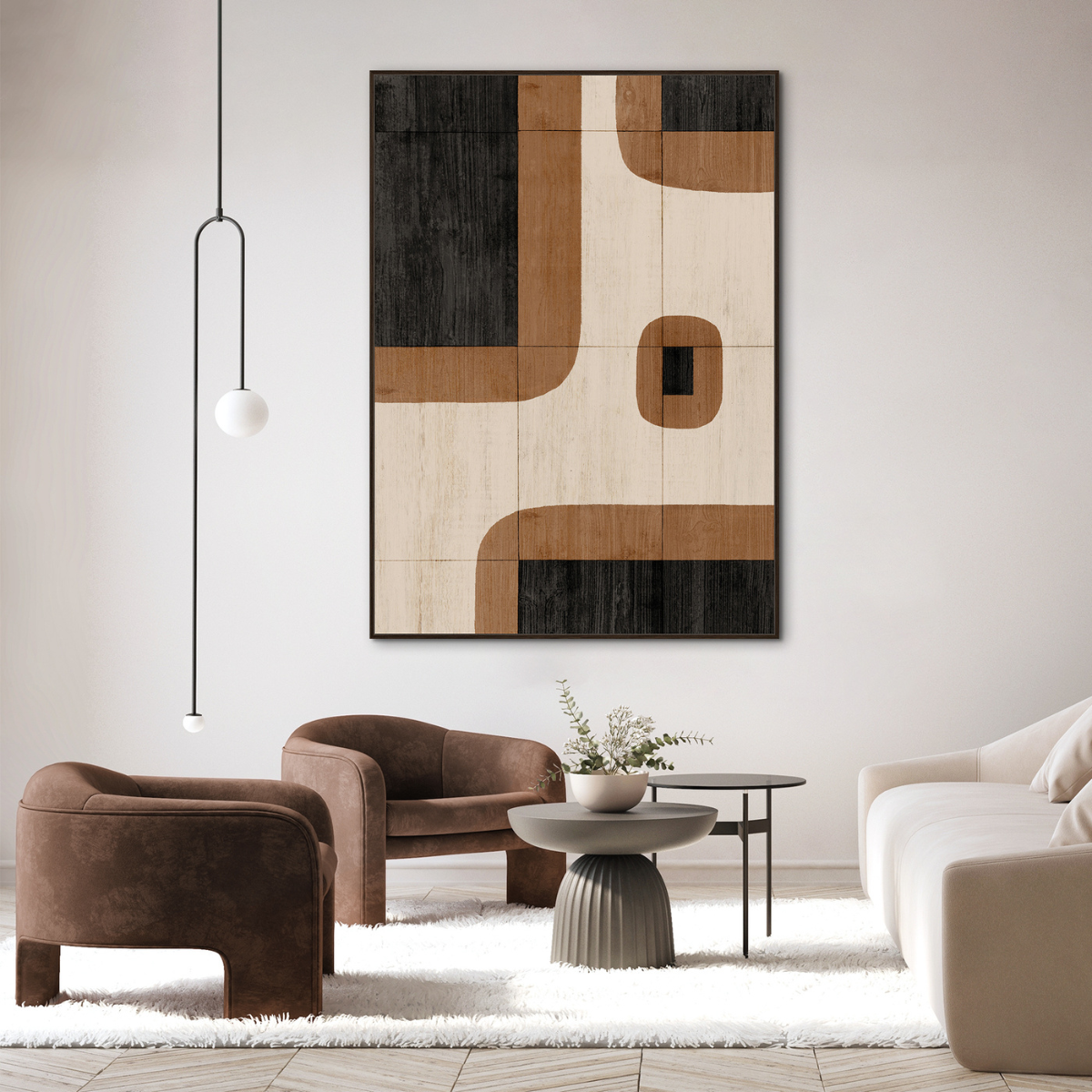 Framed Canvas 100X140cm Velvet - Paved