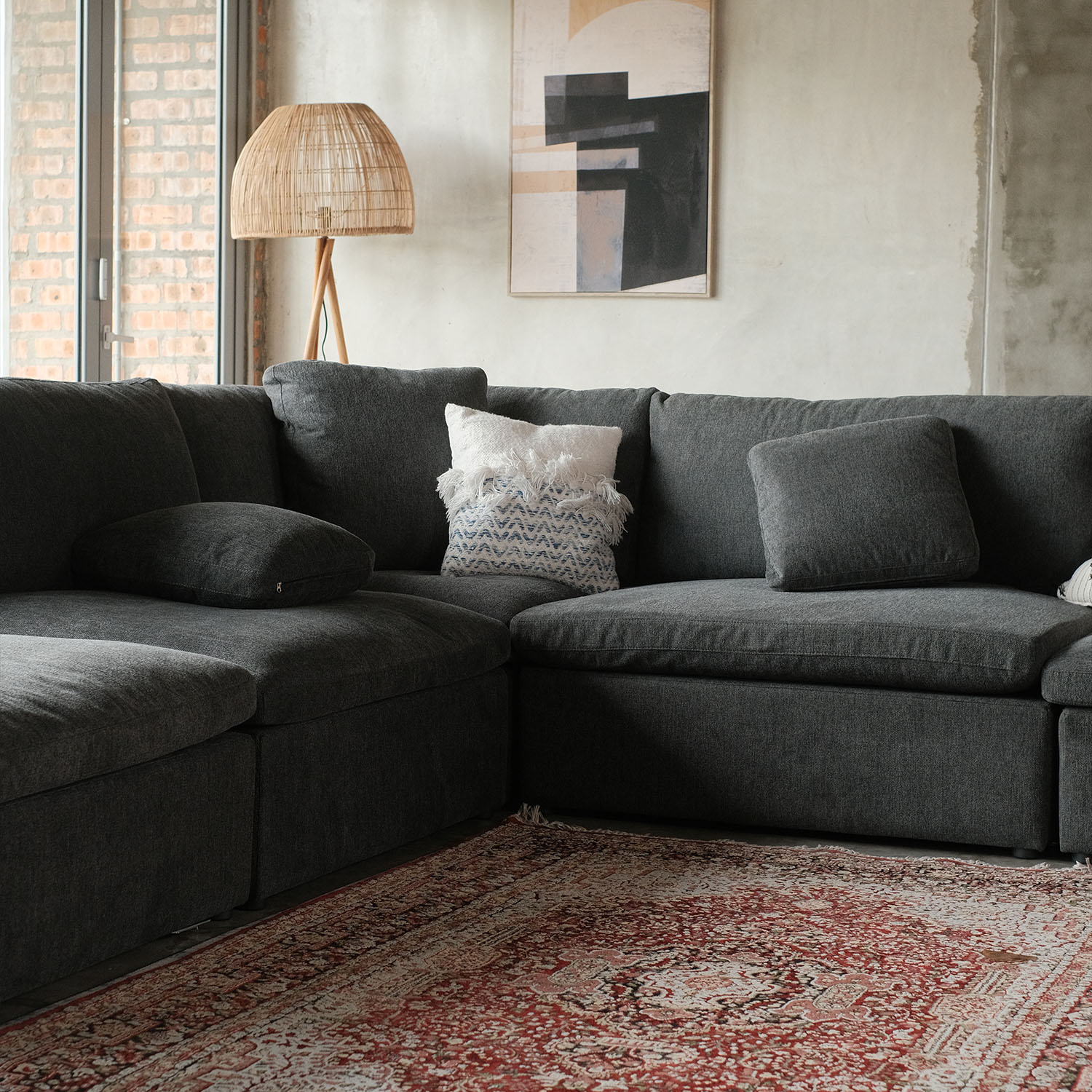 Patrice Luxe Extra Wide Sofa with Ottoman