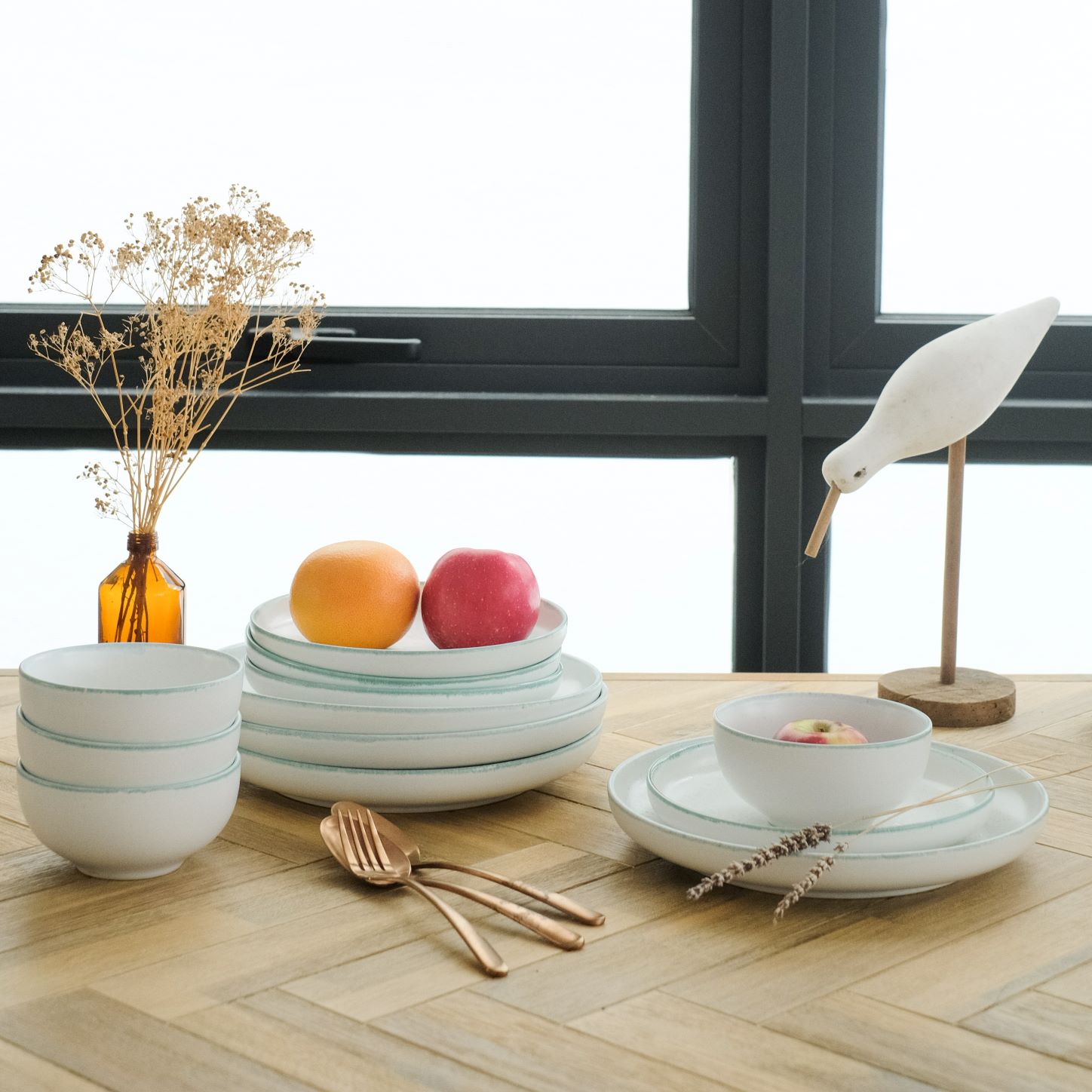 Crystal Tiffany Reactive Rim12-piece Dinner Set