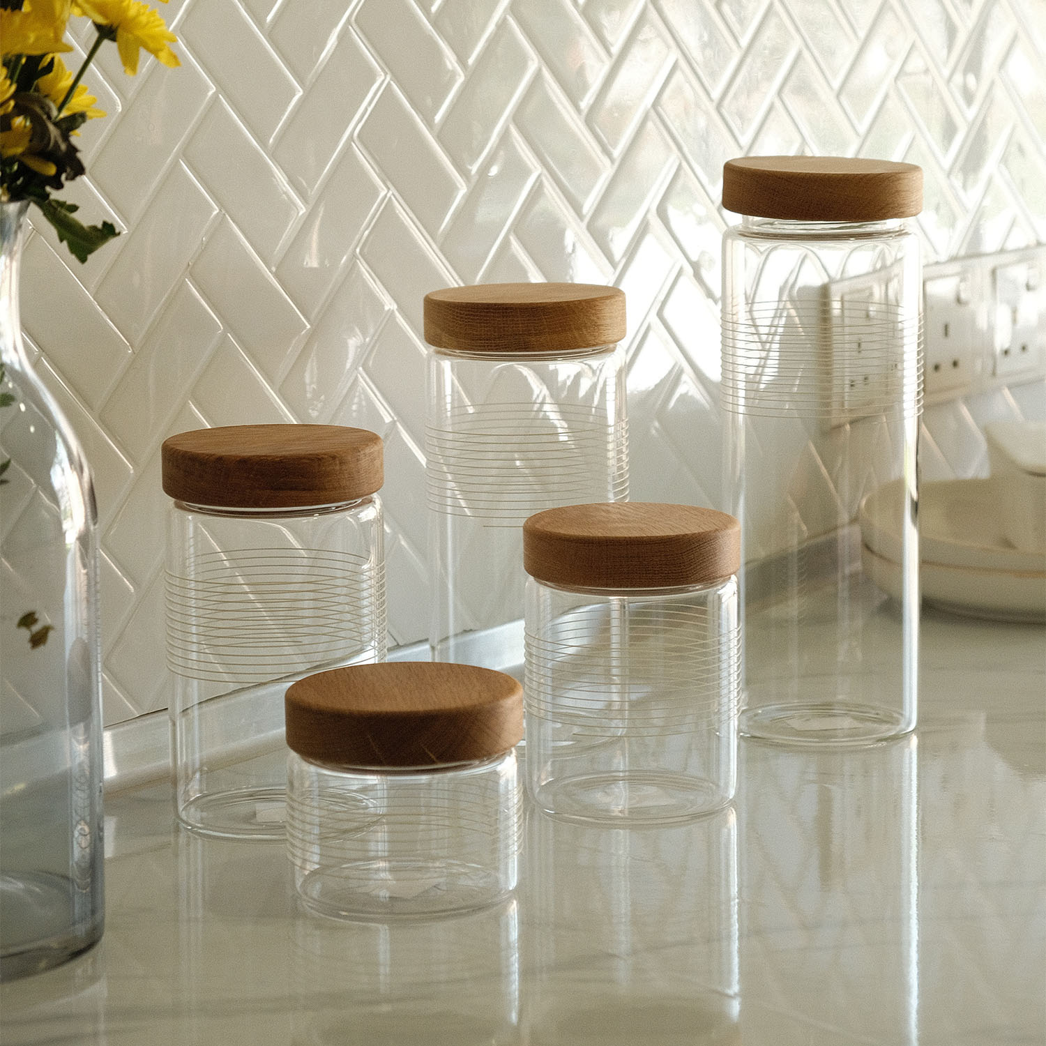 Bennett Storage Jar with Oak Lid - M