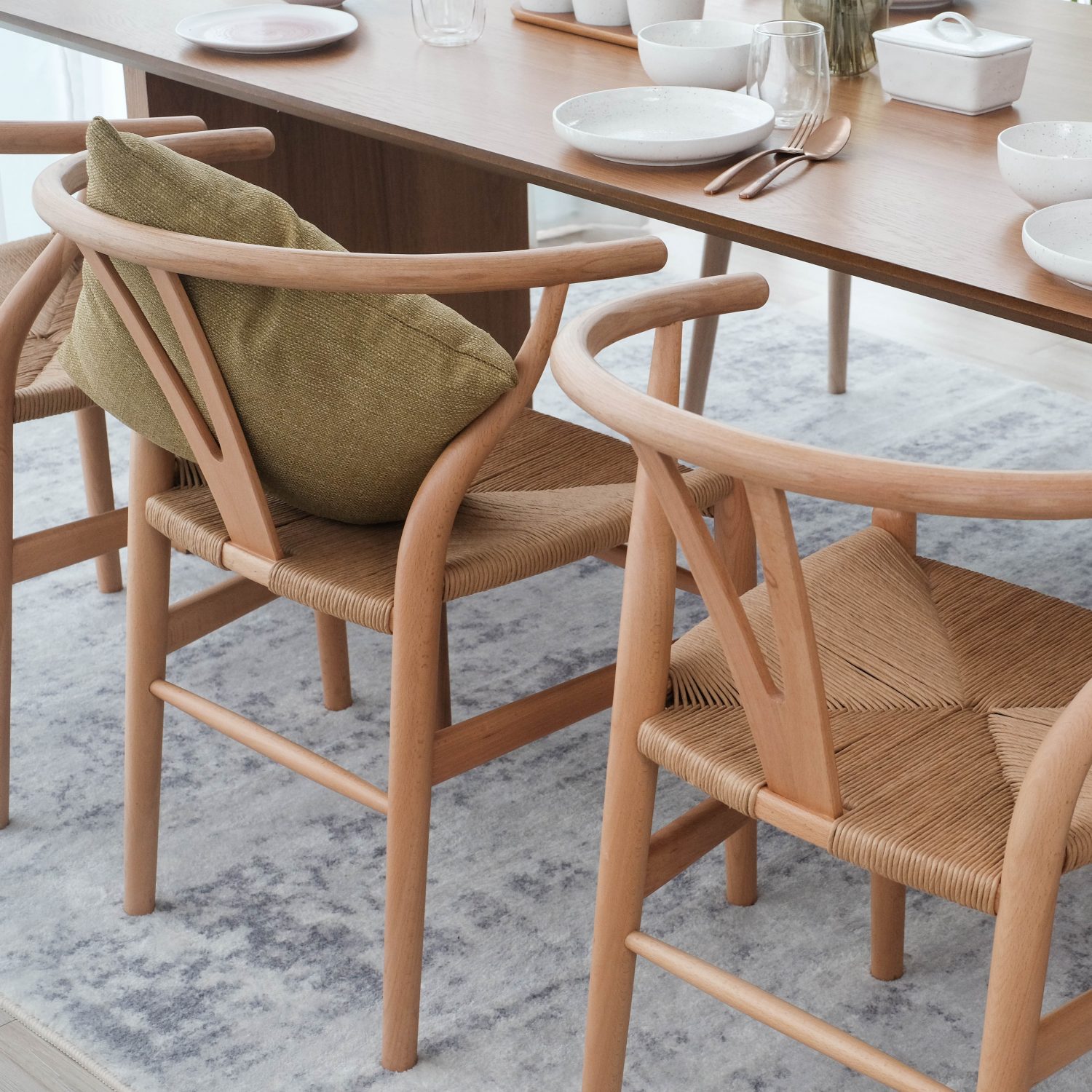 Replica Wishbone Dining Chair Natural