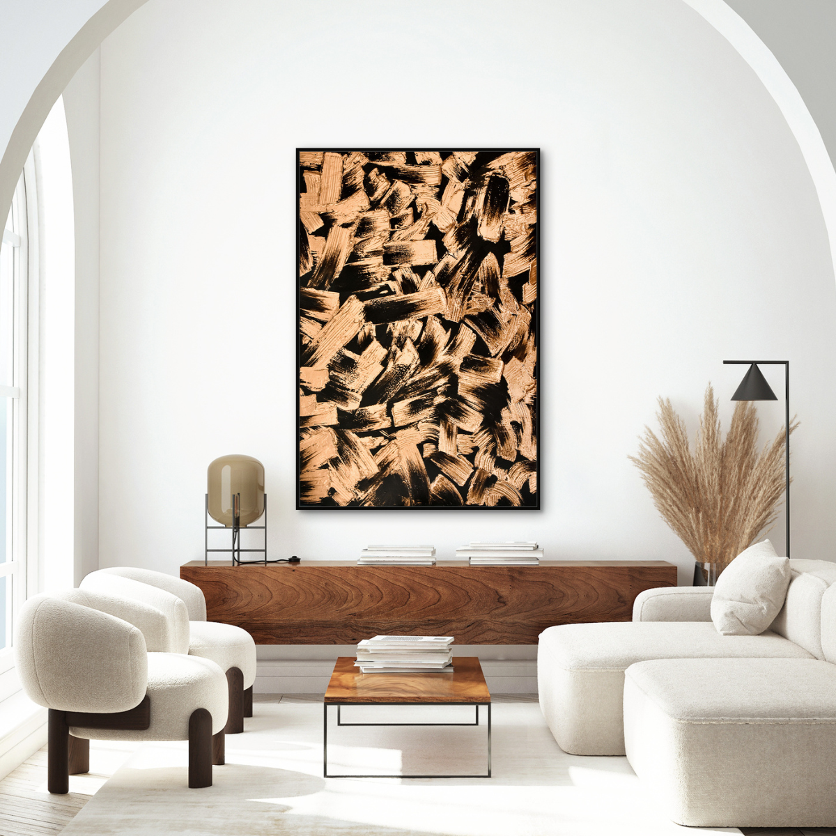 Framed Canvas 80X120cm Foil Plaster - Lux Rhythms