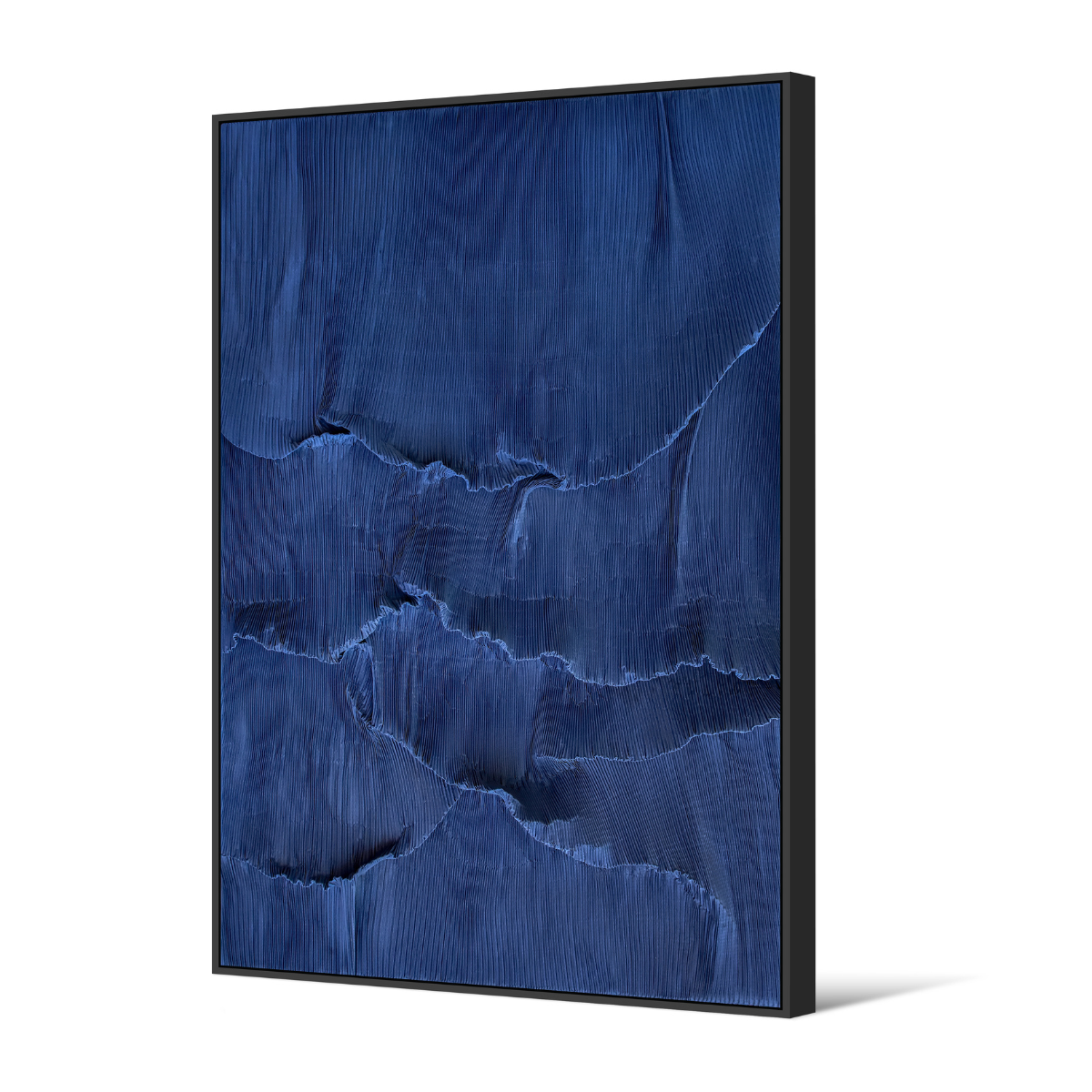 Framed Canvas 80X120cm Pleated Textile - Midnight Grove