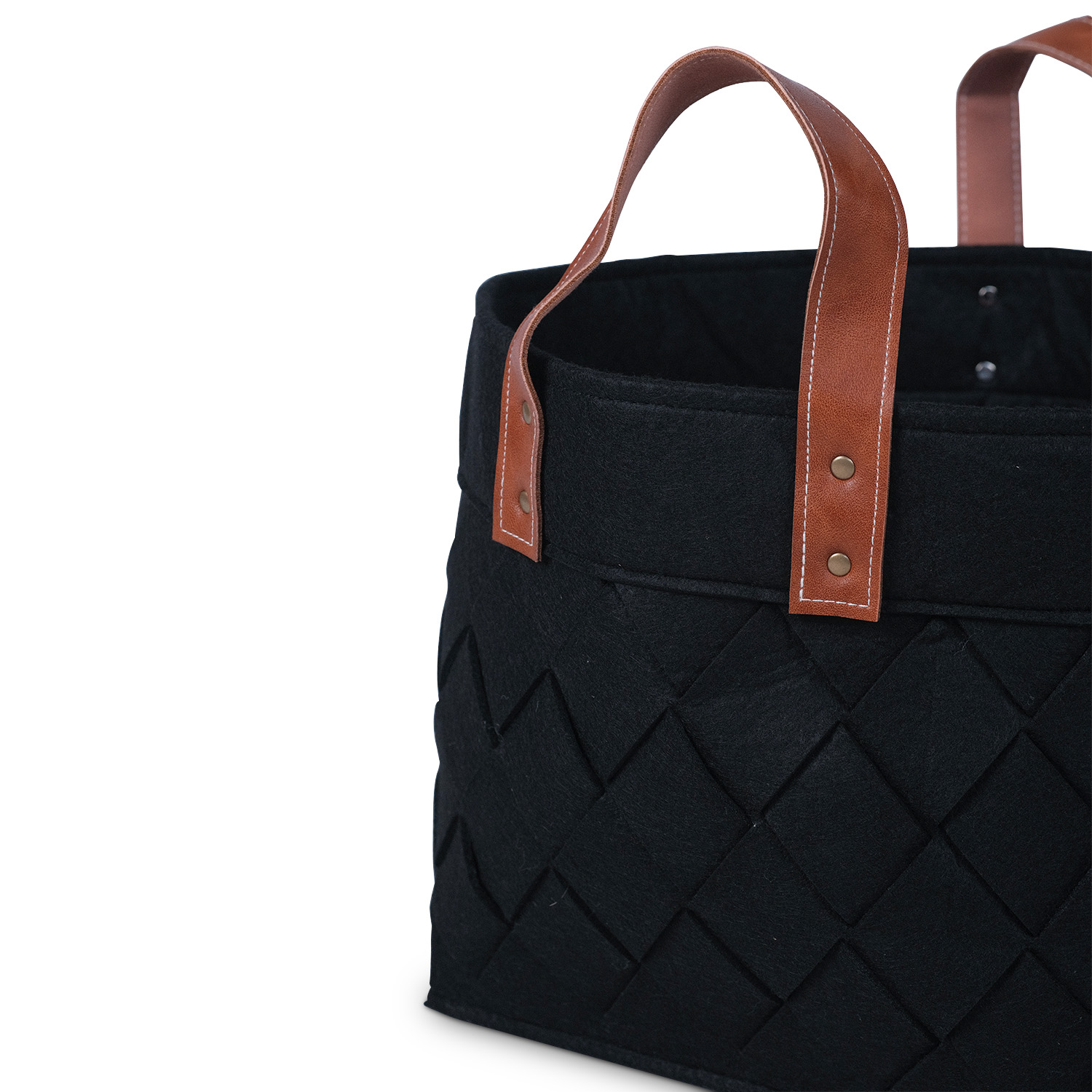 Hagen Black Felt Basket