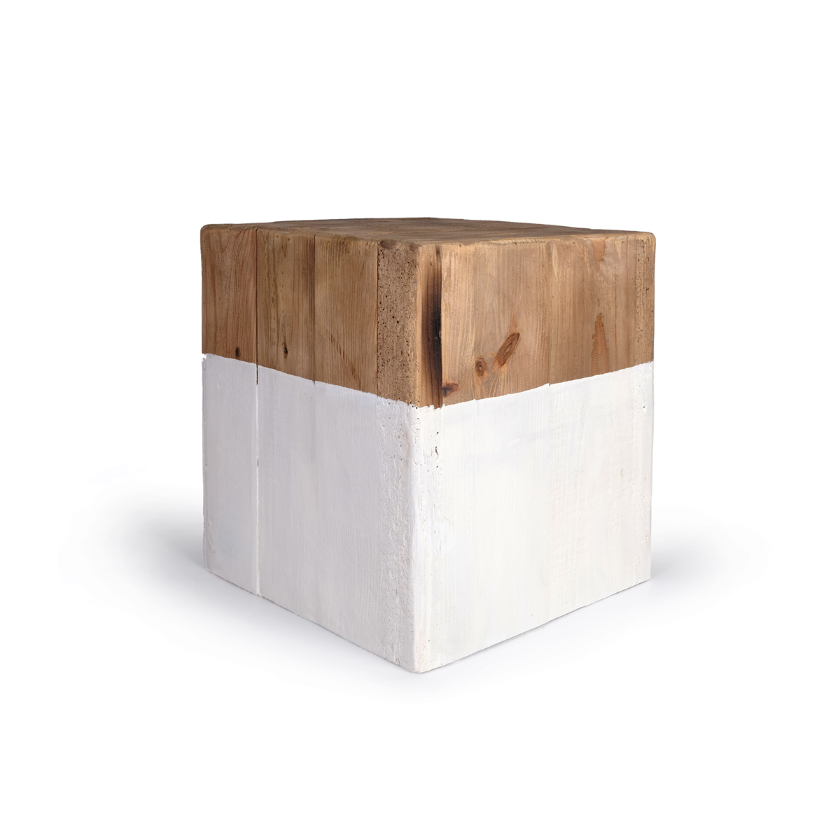 Reclaimed Wood 2-Tone Stool