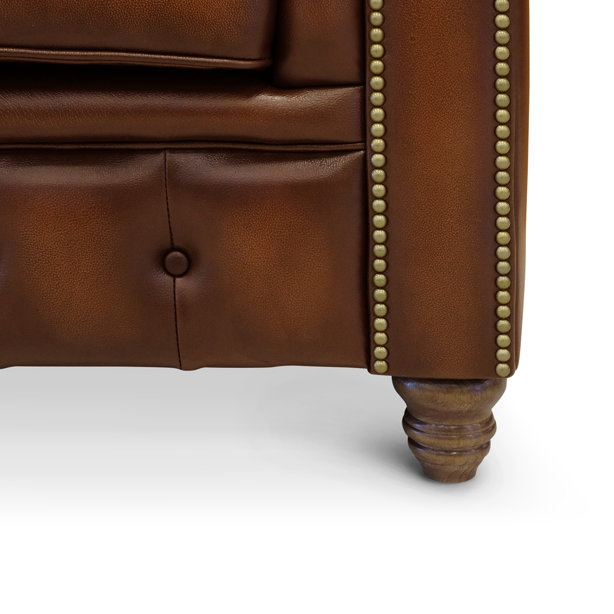 Kinsley Wash-Off Leather Chesterfield 3 Seater Sofa