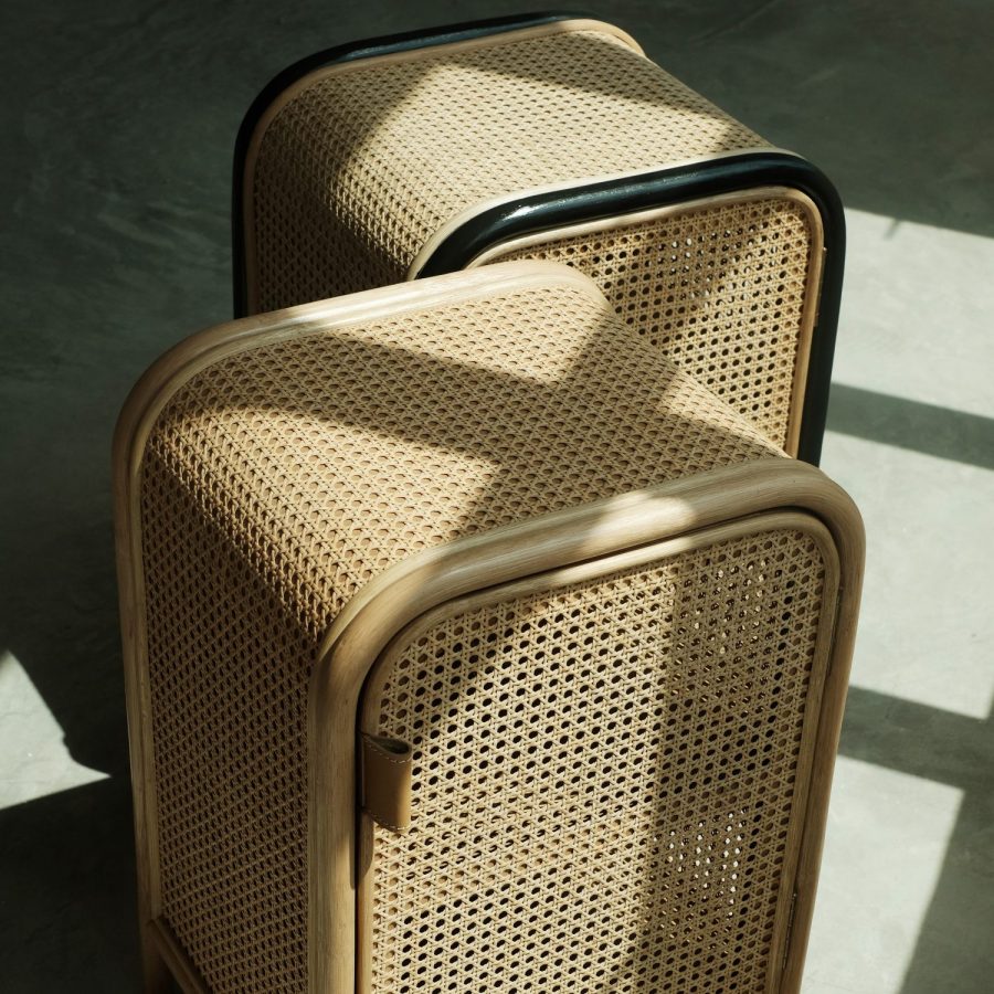 Sasha Petite Rattan Cabinet Ebony