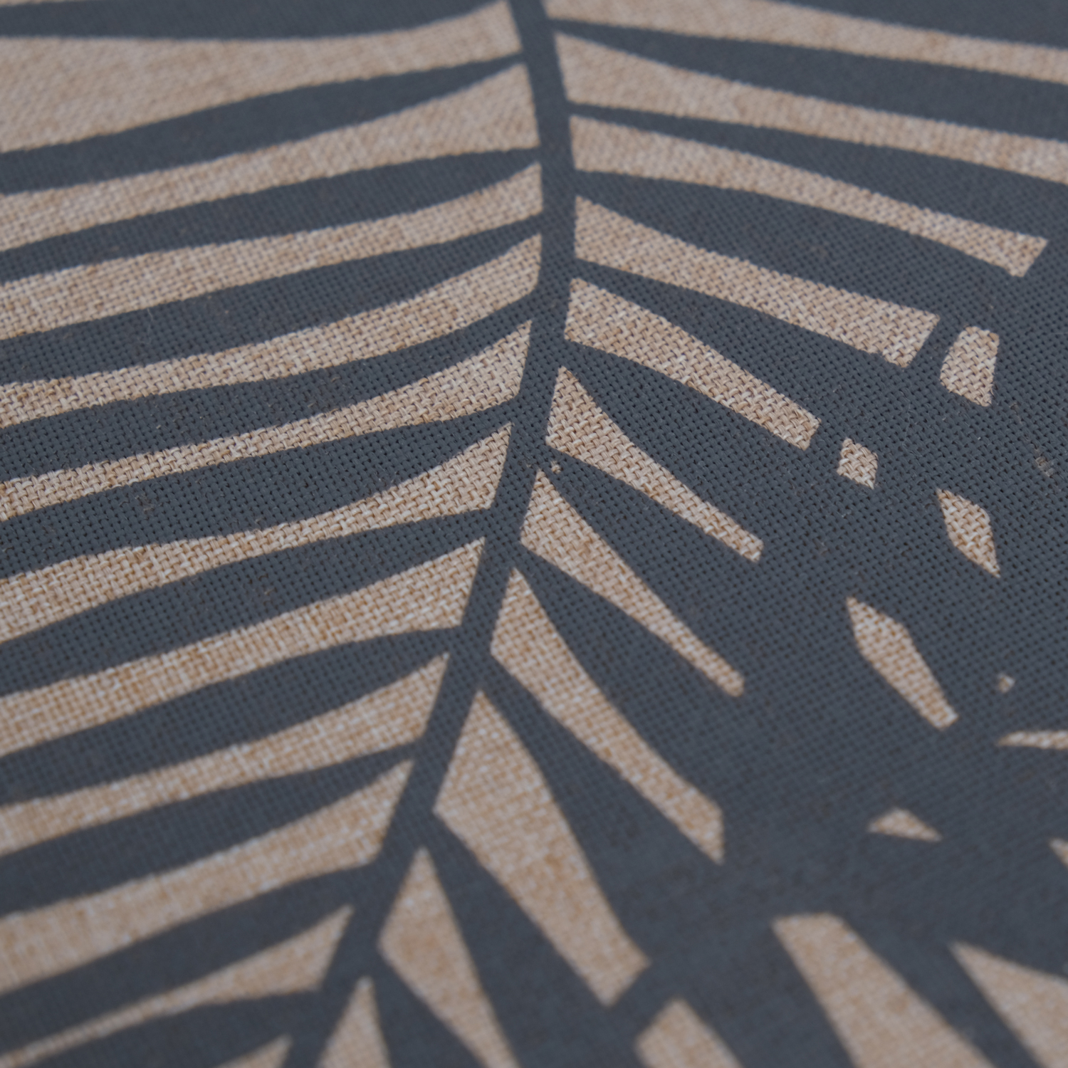 Linen Printed Grey Palm Placemat