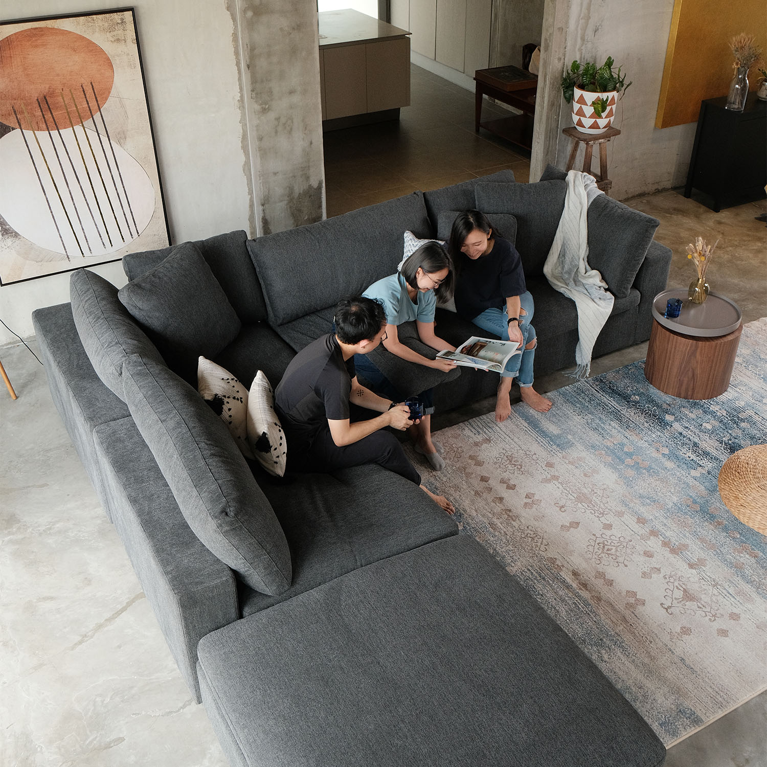 Patrice Luxe Extra Wide Sofa with Ottoman