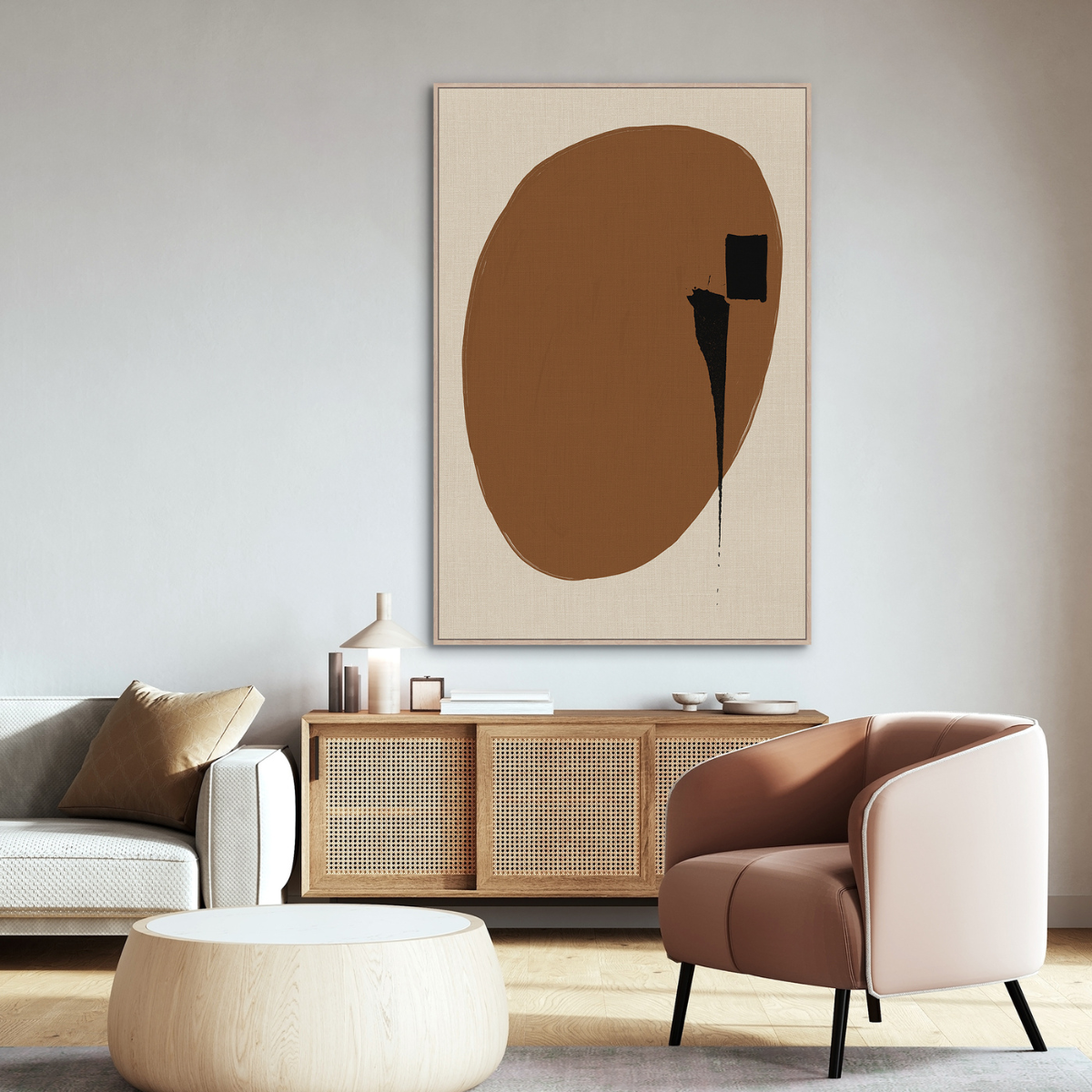 Framed Canvas 80X120cm - Neutral Brown