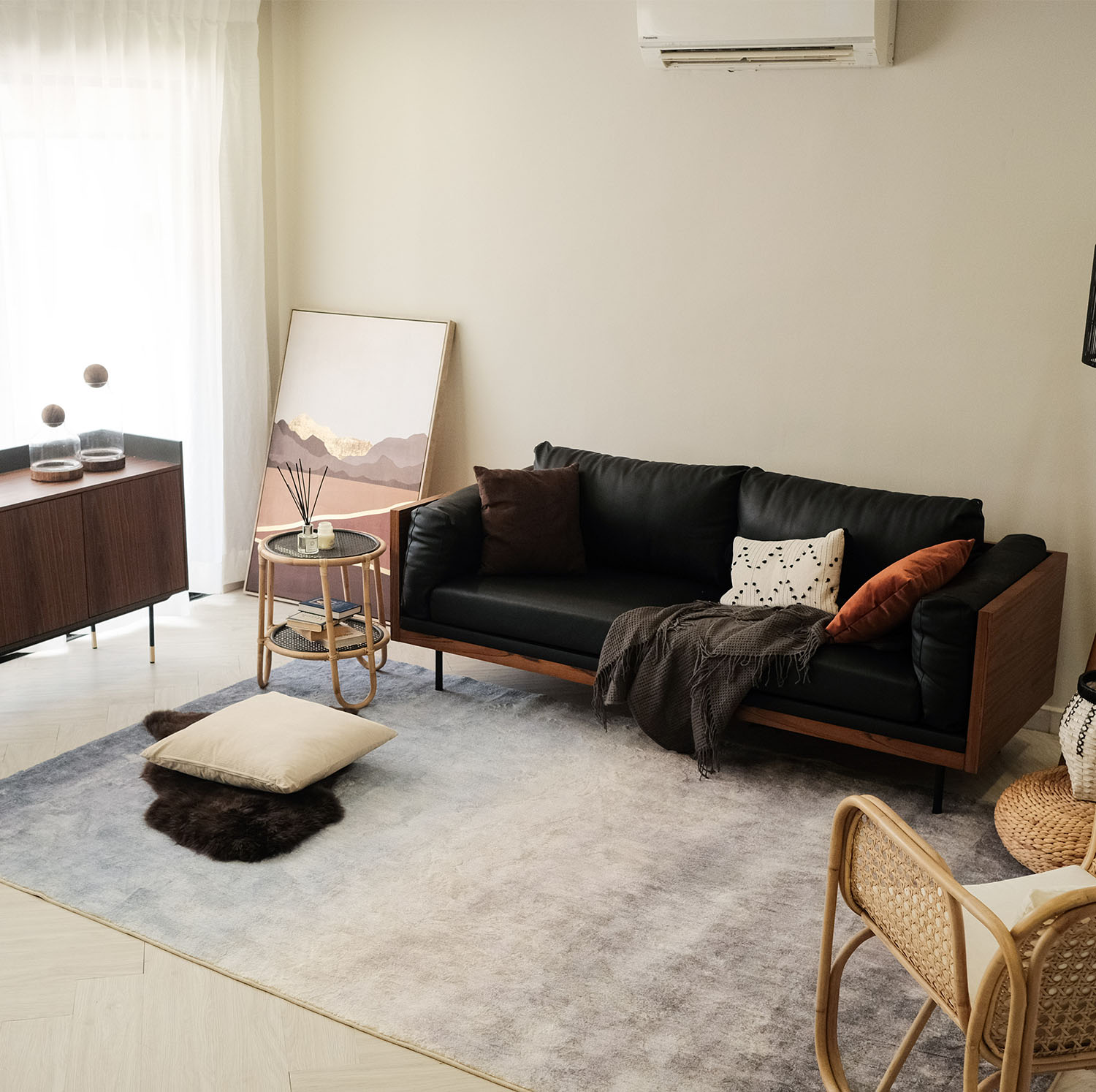 Matthias Ebony 3 Seater Sofa
