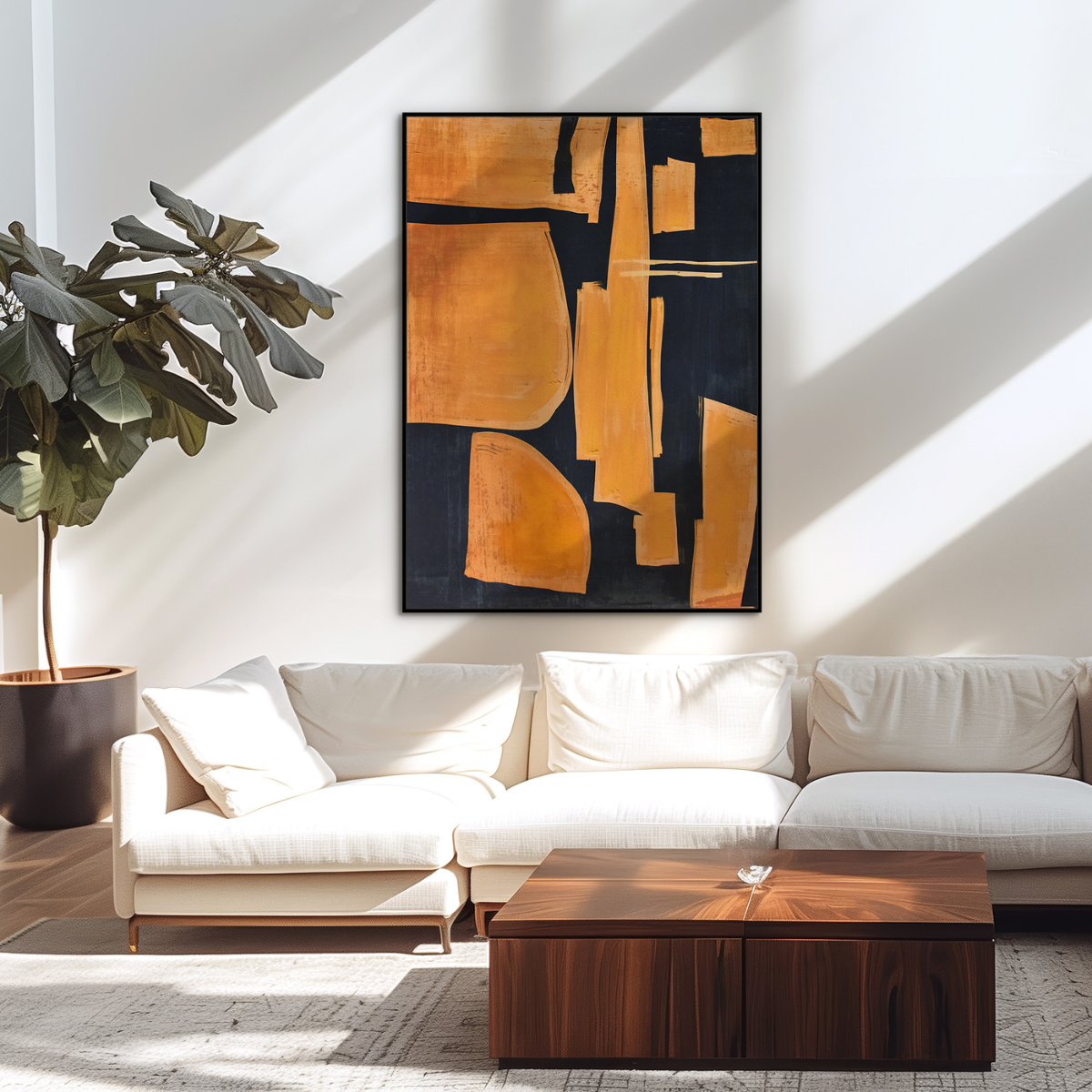 Framed Canvas 100X140cm - Ember Nightfall