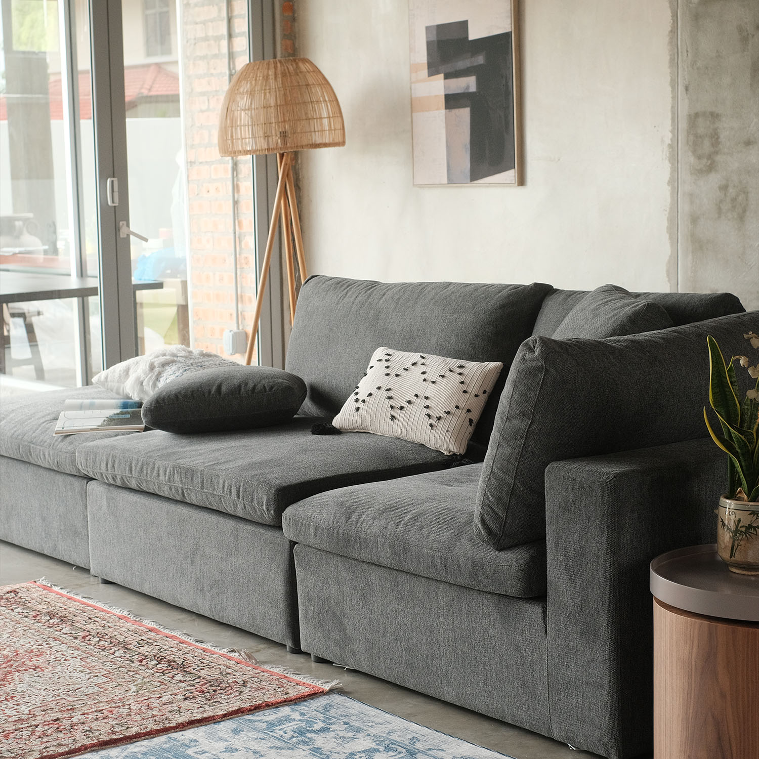 Patrice Luxe Arm Sofa with Ottoman