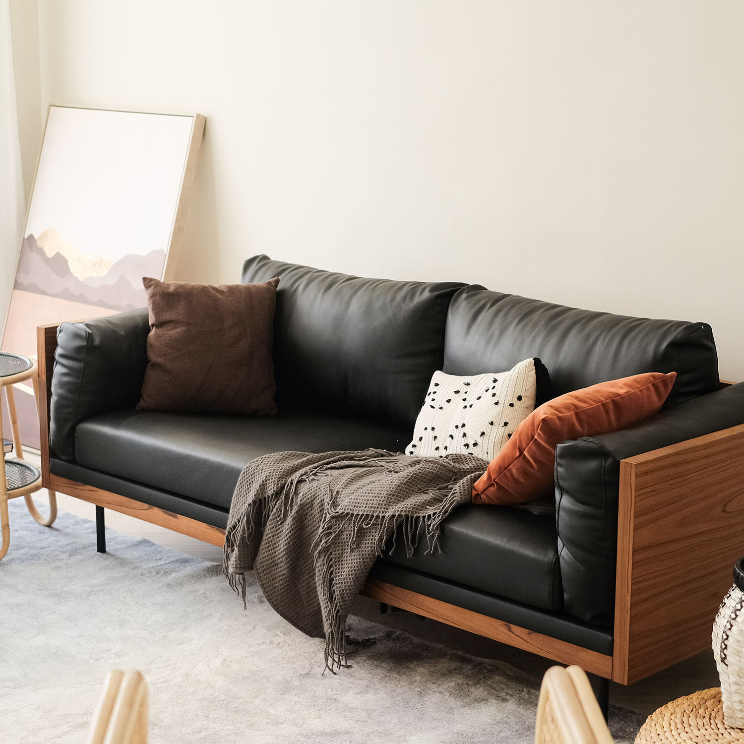 Matthias Ebony 3 Seater Sofa