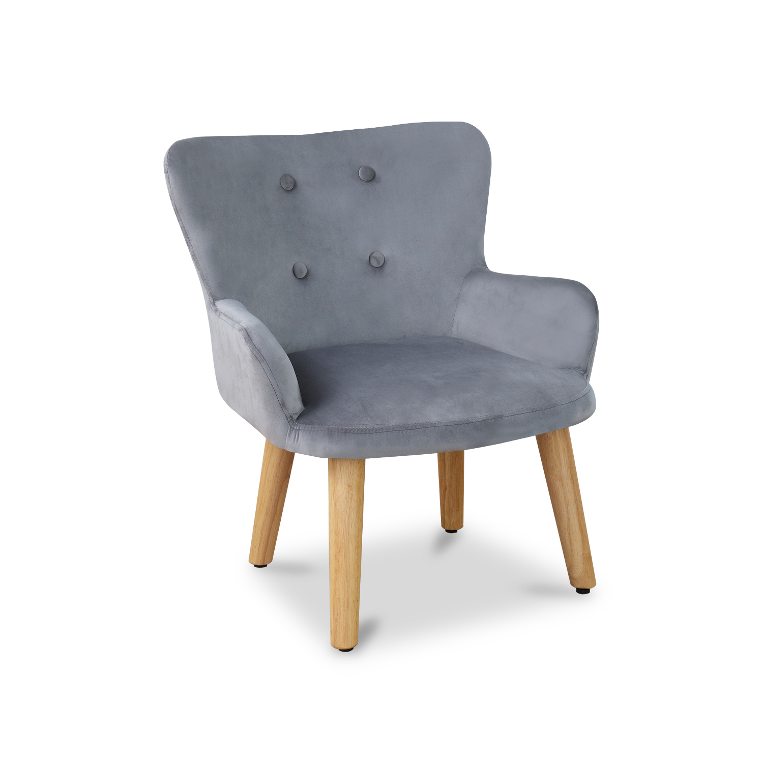 Dolly Kids Mouse Grey Velvet Chair