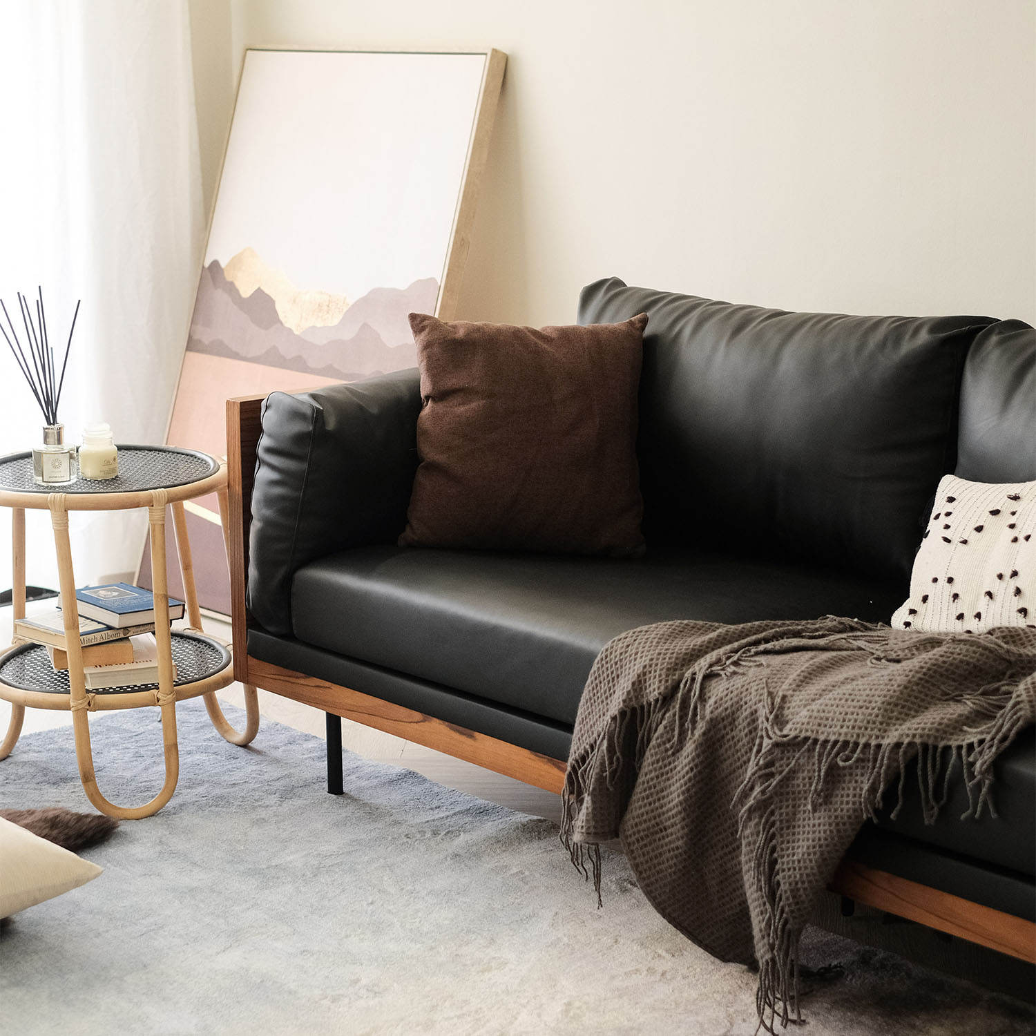 Matthias Ebony 3 Seater Sofa