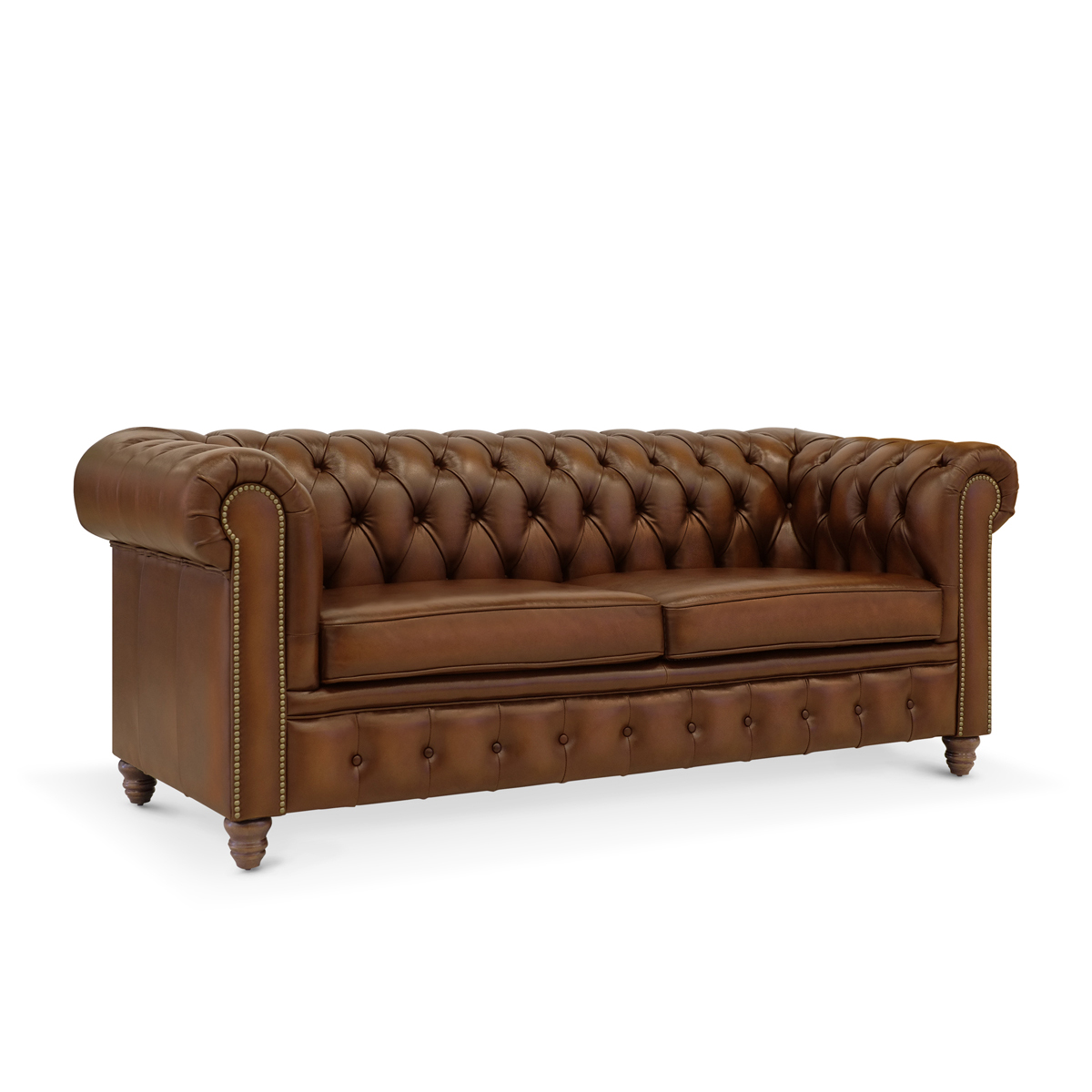 Kinsley Wash-Off Leather Chesterfield 3 Seater Sofa