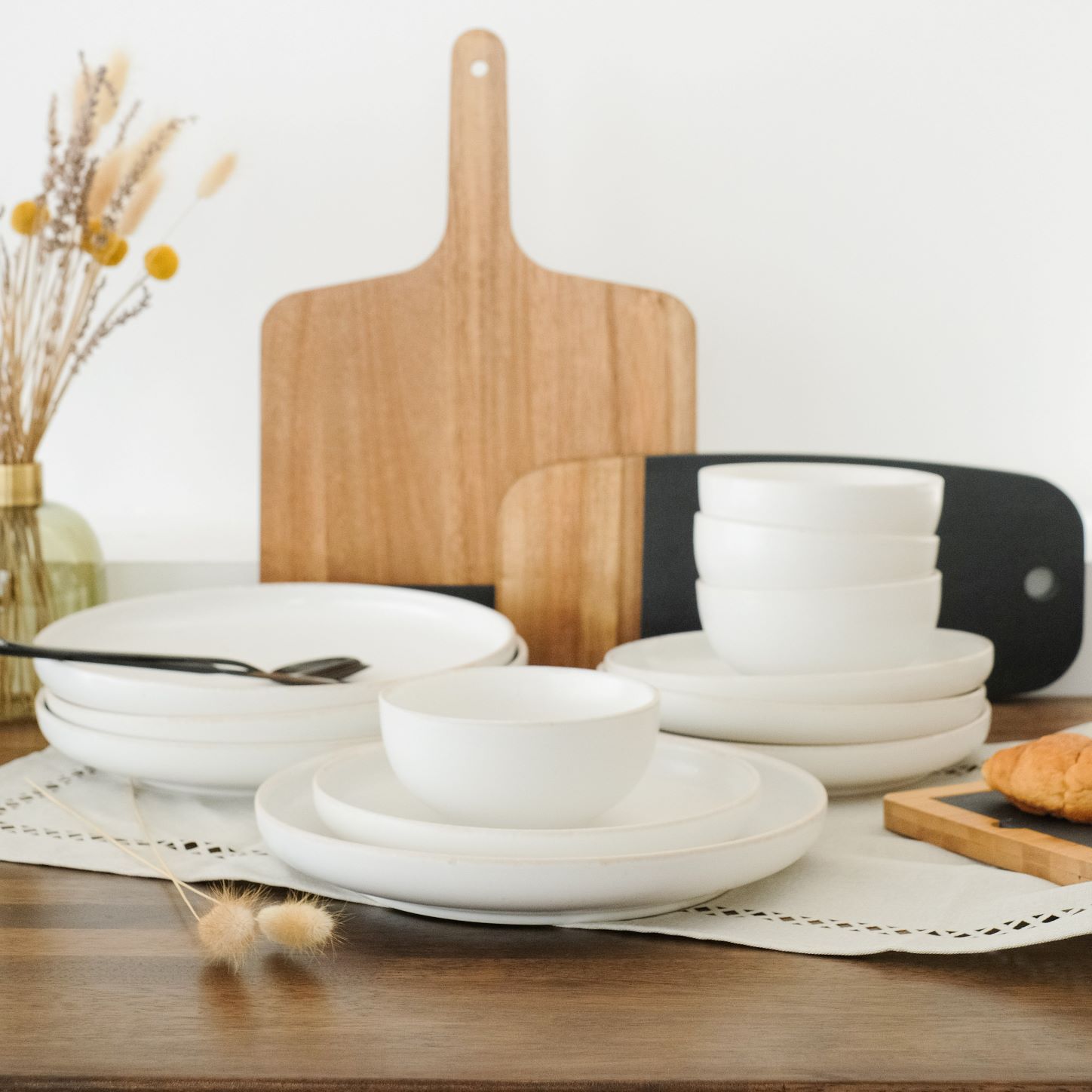 Crystal Natural Reactive Rim12-piece Dinner Set